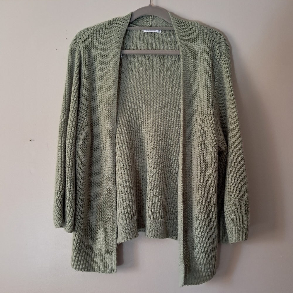 Staccato Sage Green Open Front Cardigan Sweater